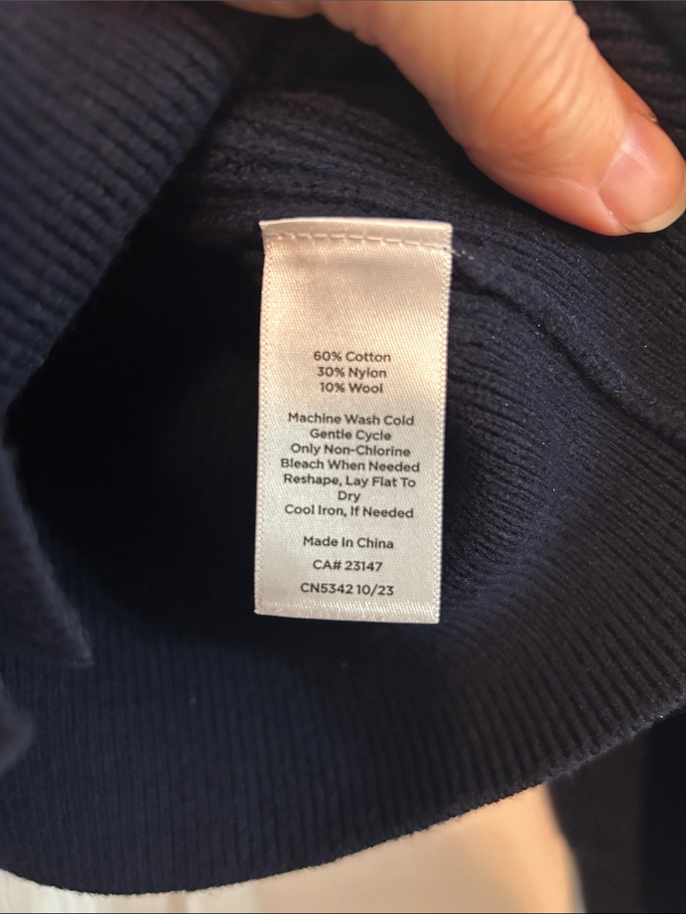 Talbots Navy Ribbed V-Neck Button Cardigan - Picture 2 of 3